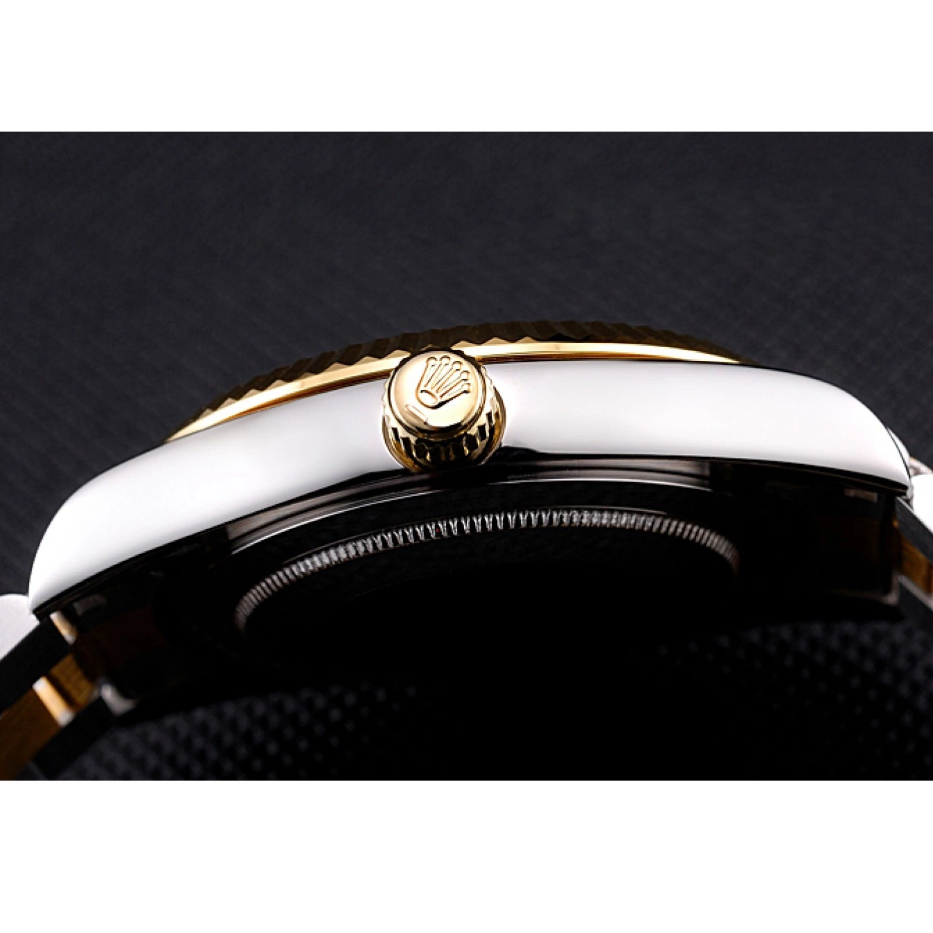 Aaa replica watch 18k Gold Steel Dial Day-Date Stainless Plated Gold Two Rolex Tone 0604